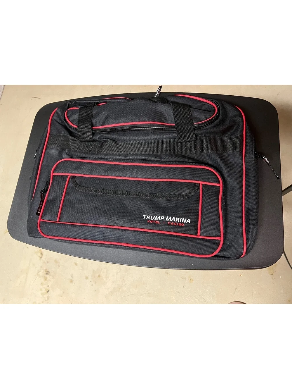 NEW AC Trump Marina Casino black 20” duffle travel bag discontinued